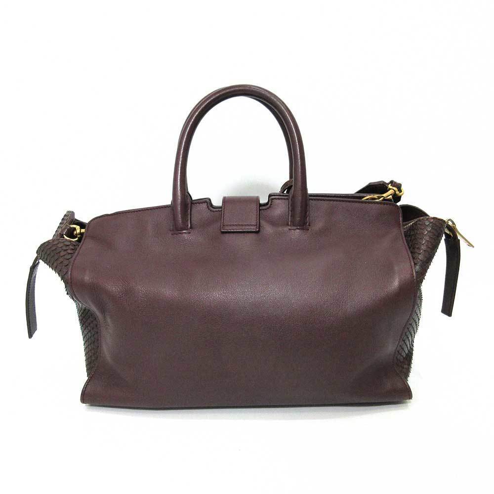 Saint Laurent Python Handbag Red - image 2